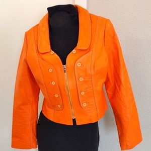 Orange Leather Jacket